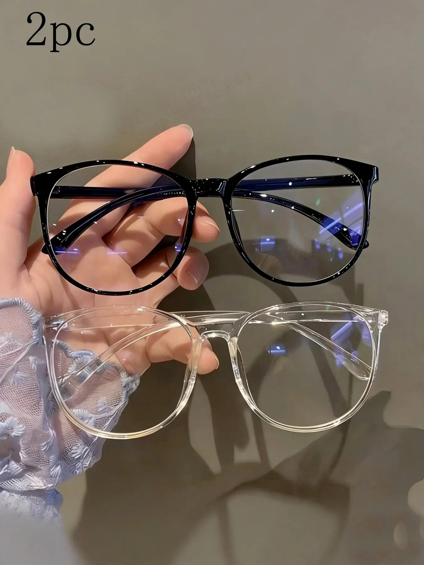 2pc New Large Frame Glasses, Korean Style Blue Light Blocking Eyewear, Trendy Unisex Fashion Spectacles, Casual Stylish Glasses, Perfect for Daily Use, Trendy Casual Eyeglasses