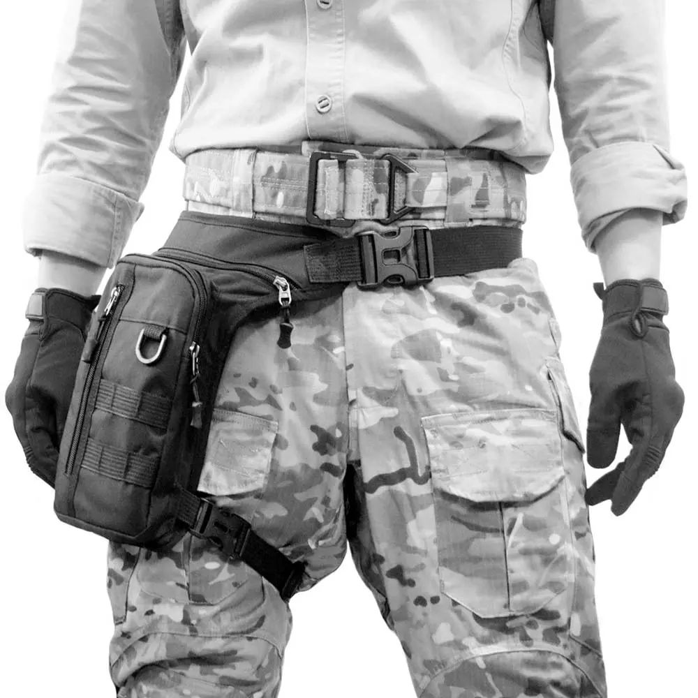 New Men's Waist Leg Bag Side Pouch Multi-Functional Bumbag Leg Pack Single Shoulder Crossbody Outdoor Casual Sports Bag Waist Packs Waist Bags Waist Zipper Belt Bag, Fashionable and Durable Design