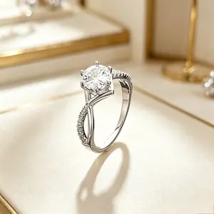 Elegant Twisted Engagement Ring for Women, Luxurious Solitaire Statement Band with Sparkling Accents, Timeless Bridal Jewelry, Perfect Gift for Anniversaries, Birthdays & Special Occasions