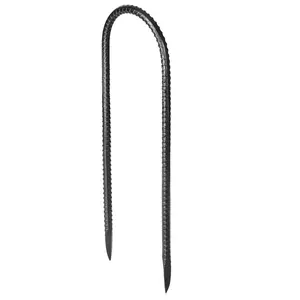 VEVOR Galvanized Steel Rebar Stakes, 12-Inch 0.32 in Diameter U-Shape Ground Anchors, 8-Piece Rustproof Heavy-Duty Set with Chisel Point End, for Gardening Support, Fence (12-Inch Bundles)