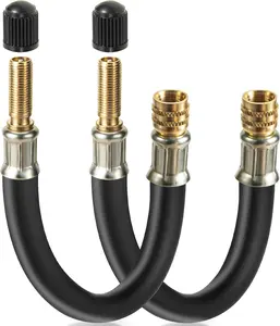2pcs Valve Stem Extenders, Flexible Tire Valve Extender and Tire Valve Extension, Universal Valve Extender for RV, Truck, Car, Motorcycle, Bike, Works as a Presta Valve Extender