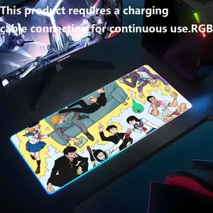 Anime M-Mob Psycho 100  Mouse Pad RGB Rubber Antislip Keyboard Pad 40x90cm  Mousepad Gaming Accessories XXL Office Computer Mat