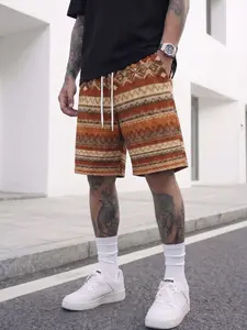 Men's Fashion Casual Gym Shorts, Retro Trendy Design, Lightweight Breathable Fabric, Colorblock Style, Perfect for Daily Wear, Active Shorts, Breathable Summer Shorts