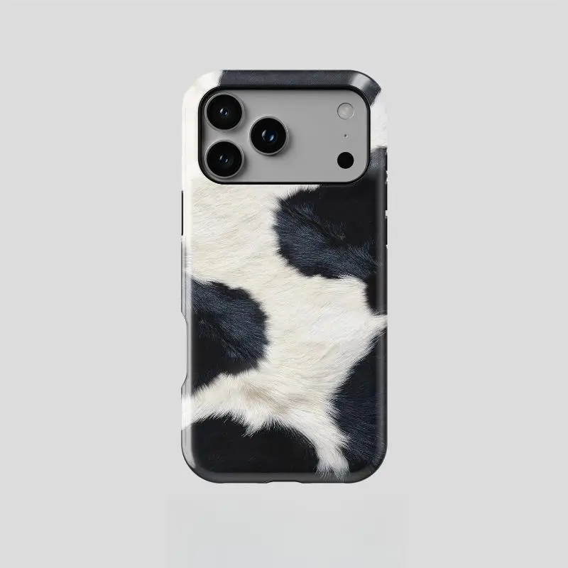 Luxury Black & White Cow Print phone case for use with iPhone 17 air 16 Pro max 15 plus 14 Pro 13/12/11/X/XR/XSMAX sublimation phone case compatible with Samsung Galaxy S25 ultra S24 plus S23 FE S22/S21 anti-yellowing aesthetic phone case
