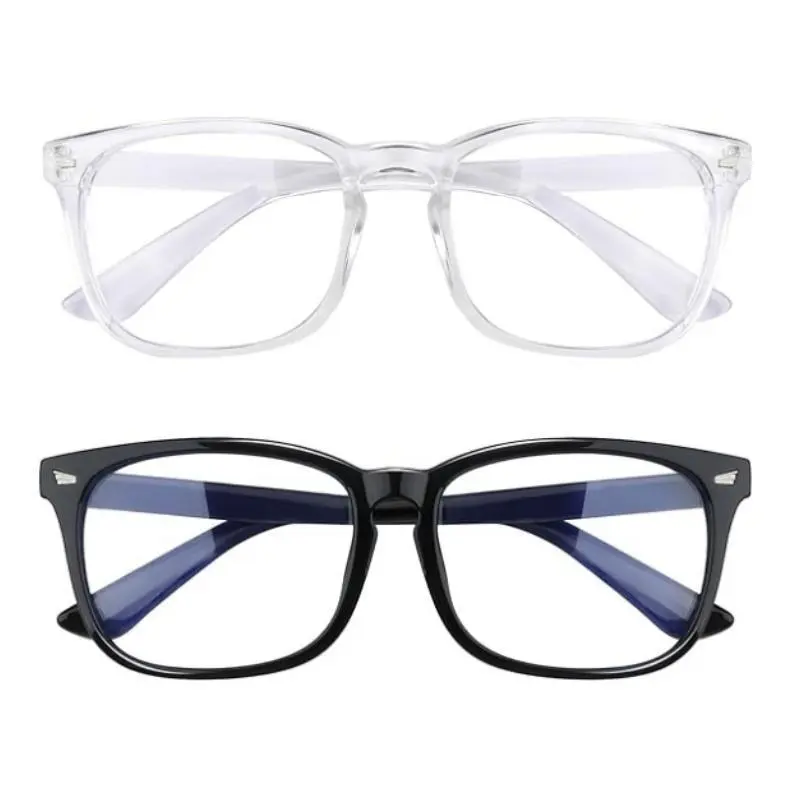 Blue Light Glasses - 99% Blue Light Blocking, 52mm Square Frame Glasses, Stylish Trendy Frames, UV Protection, Anti-Glare, Anti-Eyestrain, Sturdy Polycarbonate HD Lenses, Lightweight Computer Eyewear