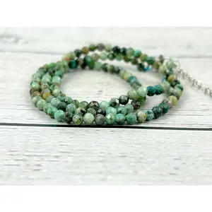 Africa Turquoise Choker Necklace - Dainty Beaded Choker