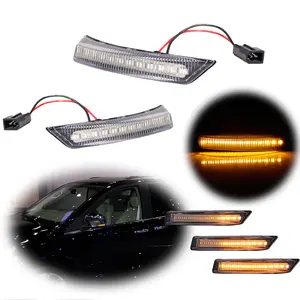 2pcs For 2008 2009 2010 2011 2012 2013 2014 2015 2016 Chrysler Town & Country Clear Lens Amber LED Side Mirror Marker lamps Lights,Replace OEM 68052078AA，68052079AA，924-296，924-297