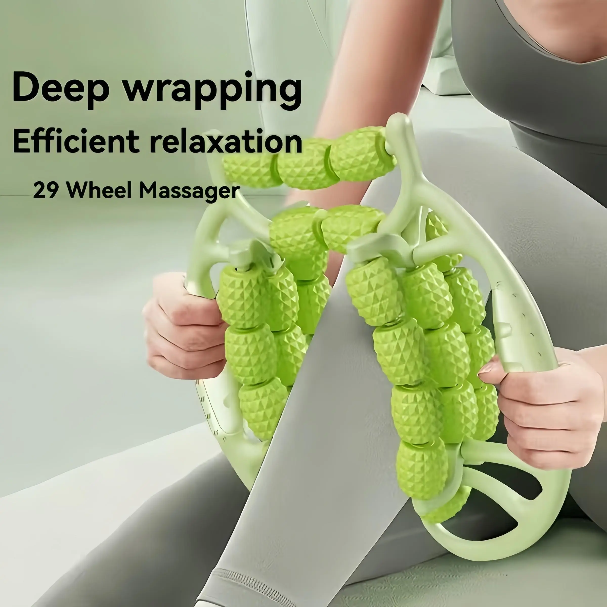29 Segment Leg Massage Roller for Muscle Relaxation & Slimming, Abs Plastic, Ergonomic Design, Portable, Home Gym, Home Fitness Equipment, Home Workout Equipment, Yoga Recovery, Relief Roller, Fitness Tool