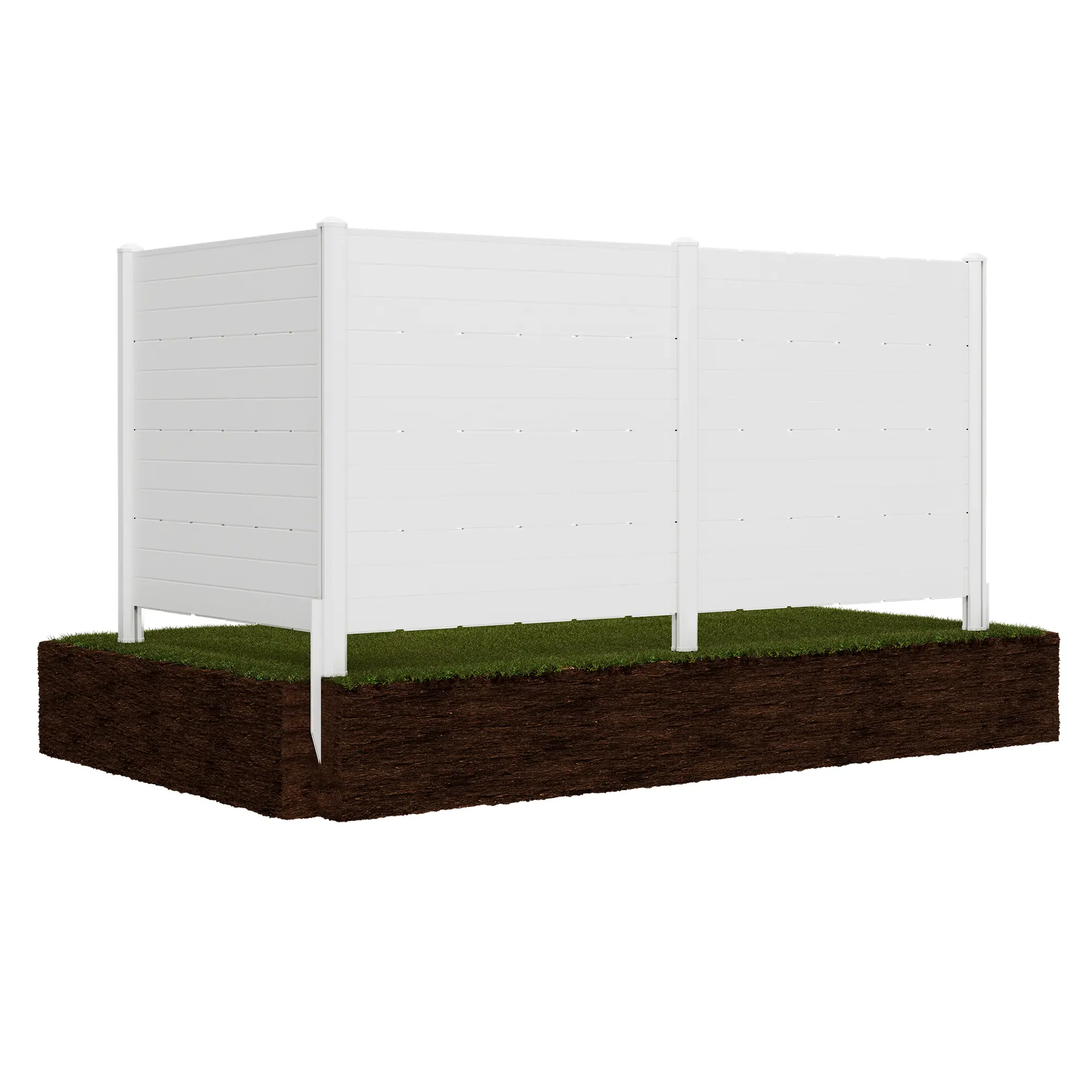 Polar Aurora Privacy Fence Panels, 137 x 45 in PVC Air Conditioner Fence with 3 Panels, Ground Stakes & Hammer, Decorative Fences for Yard, Pool Equipment & Trash Can, Privacy Screen Outdoor for Garden