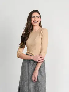 CLASSIC TEE 3Q-TAUPE