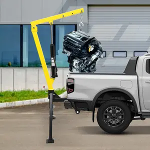 1000 Lbs Hydraulic 360° Swivel Truck Crane - 3 Boom Capacity Options (500/750/1000 Lbs) for Heavy-Duty Lifting, Receiver Hitch Mounted for Industry & Forestry, Automotive Maintenance Tools