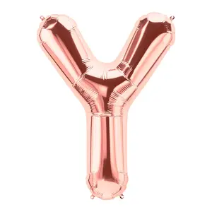 Y-Shaped Rose Gold Letter 34" Mylar Balloon