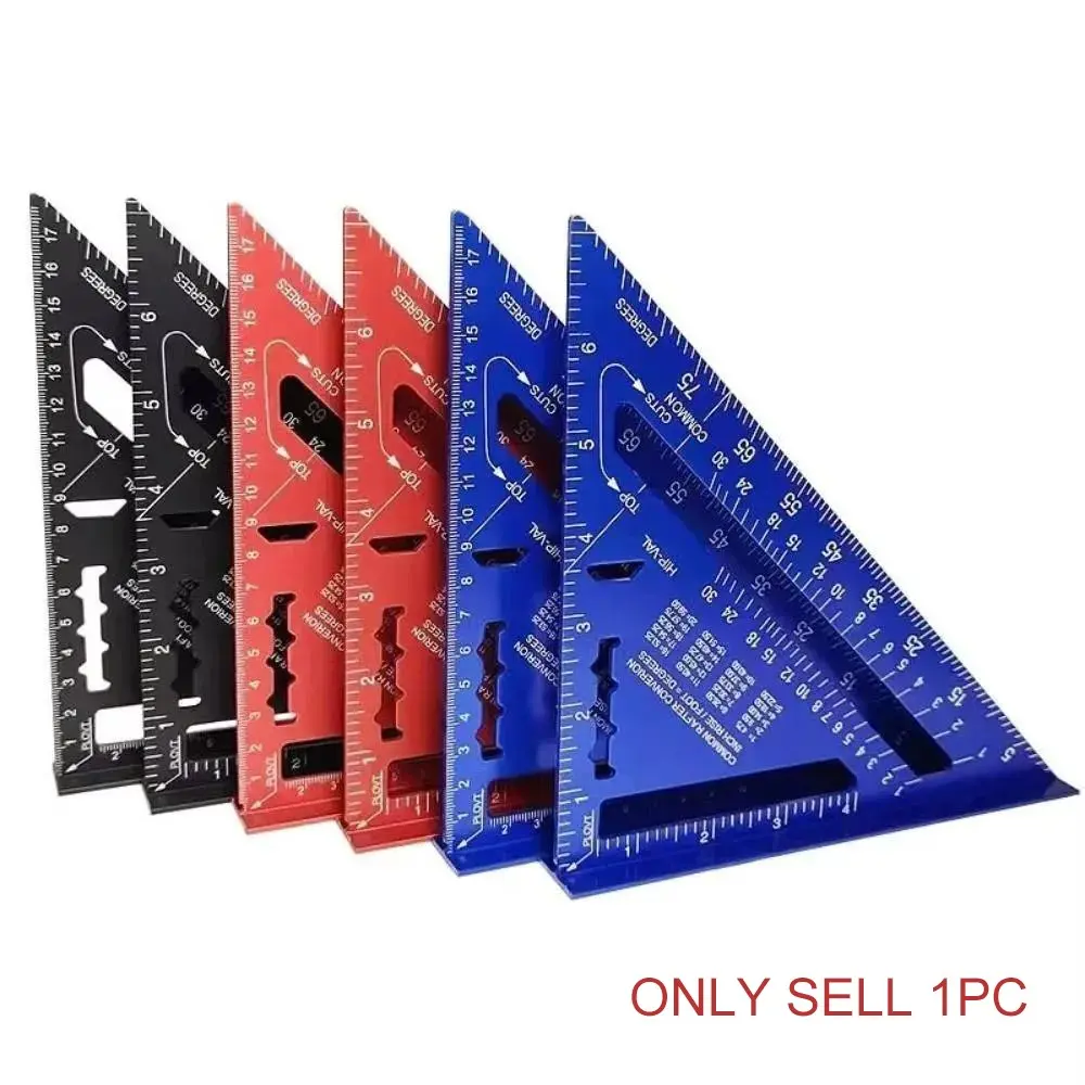 Aluminum Alloy Speed Square, Rafter Triangle Protractor, Hand Measuring Tool for Woodworking, Ruler