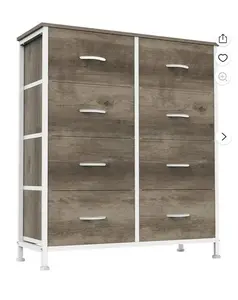 Chest of Drawers with 8 Fabric Drawers, Drawer Cabinet, Organization Furniture for Kitchen, Office, Hallway, Oak