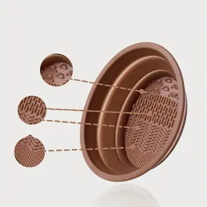 1pc Oval Makeup Brush Cleaner Set - Nylon Bristles & ABS Handle, Fragrance-Free, Suitable for All Skin Types - Efficient Scrubbing Tool for Deep Cleaning