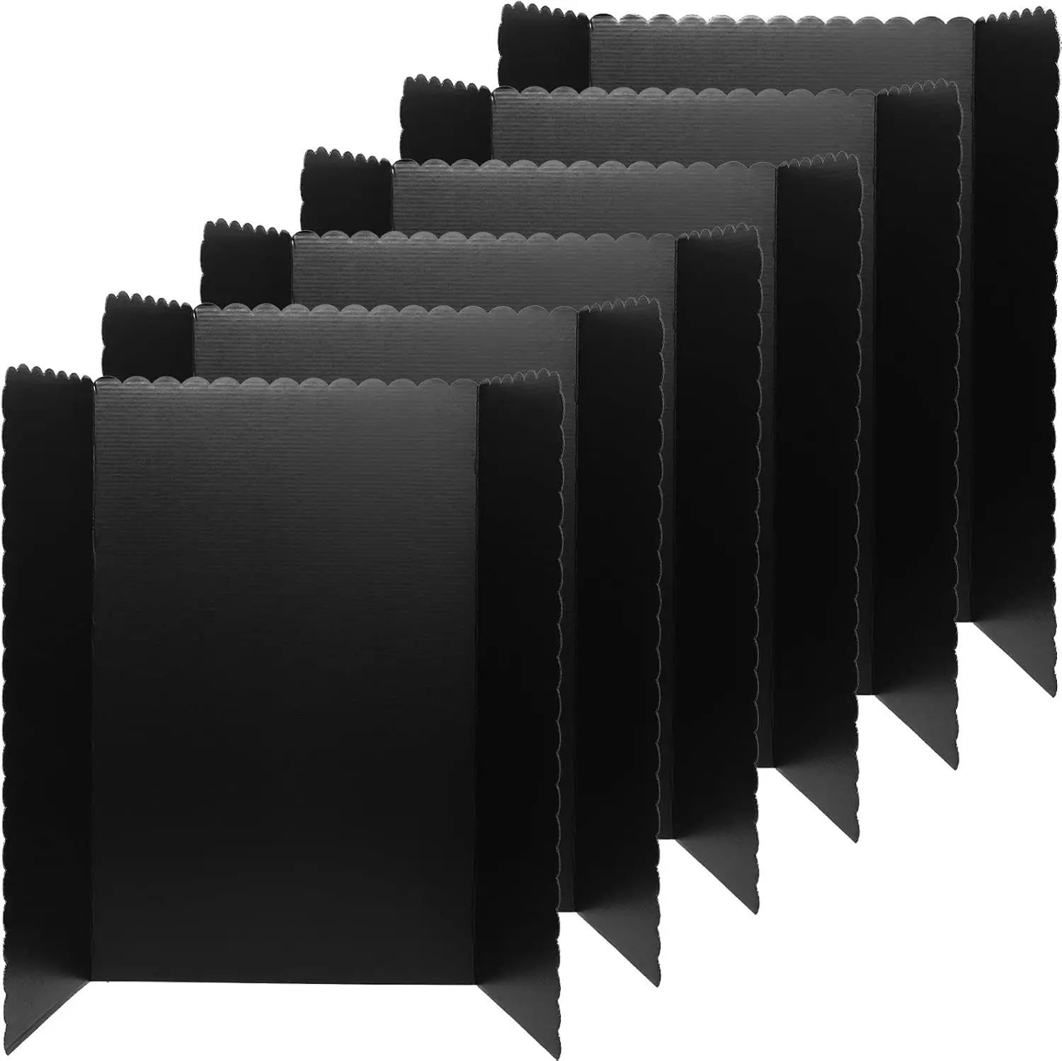 Kosiz 6 Pcs Tri Fold Presentation Board for School Portable Trifold Display Exhibition Board Corrugated Lightweight Poster Board for Business Presentations Projects Memorial Photo(Black,24 x 36'')