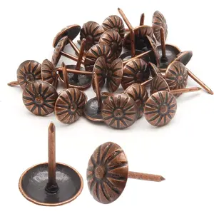 Daisy Antique Red Bronze Upholstery Tacks, Decorative Tack Stud, Furniture Tacks Pins 11mm x 16mm / 0.43 Inch x 0.63 Inch, Upholstery Nails for Sofa, Door,  Box(100Pcs)