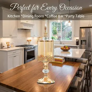 1/2/7 PCS Large Self-Serve Glass Candy Jar with Lid, Clear Storage Container for Wedding Party Decor, Living Room & Kitchen Display, Snack Canister, Comes with both lollipop holders and donut display stands