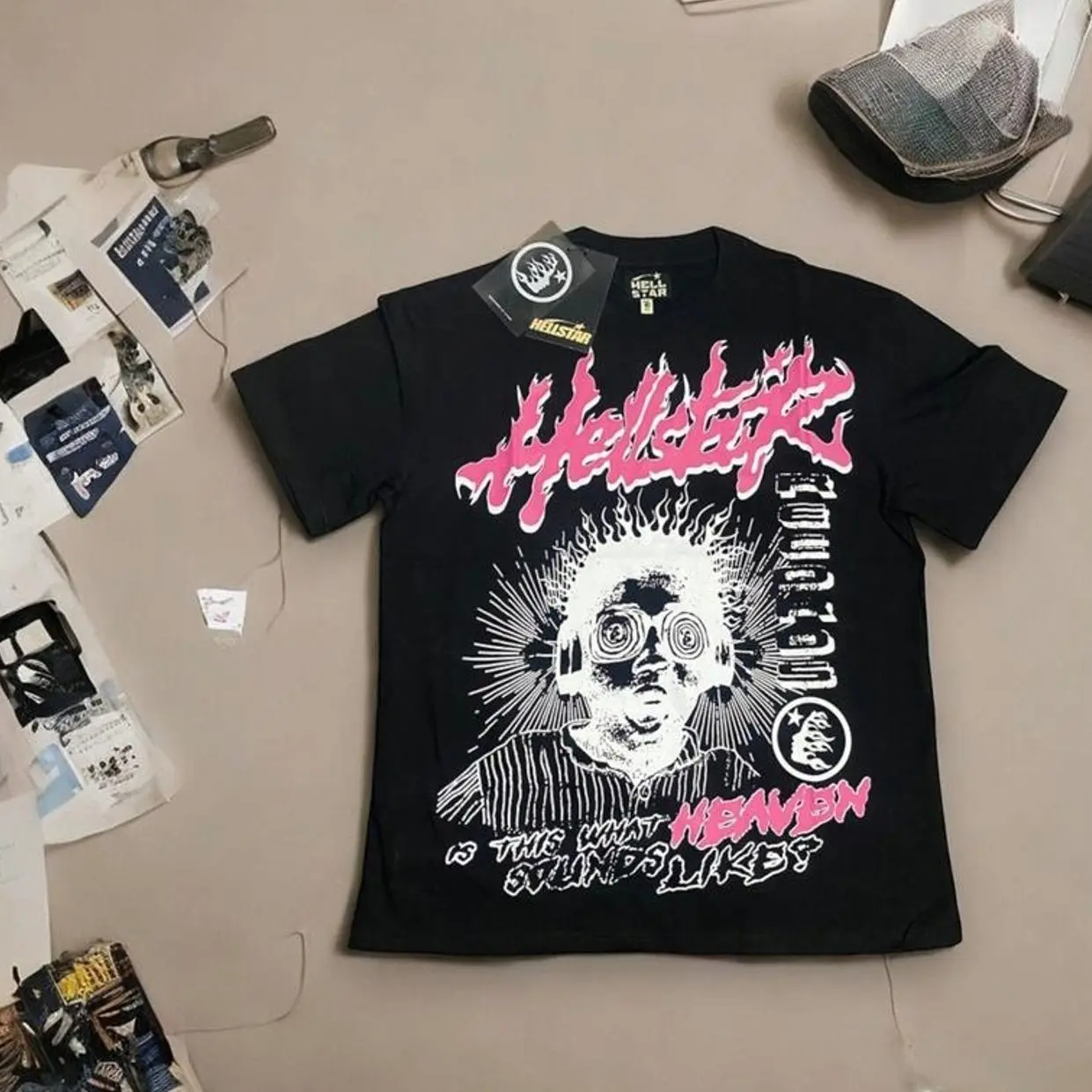Hell-star Record Is This Heaven Sound Like Y2K Aesthetic T Shirt, Harajuku Tee, Goth Punk T-Shirt, Alternative Clothing, Y2k Graphic Shirt, Unisex Shirt, Cotton Shirt, Vintage Shirt, Crewneck Shirt, Streetwear, Oversized T-Shirt J8G