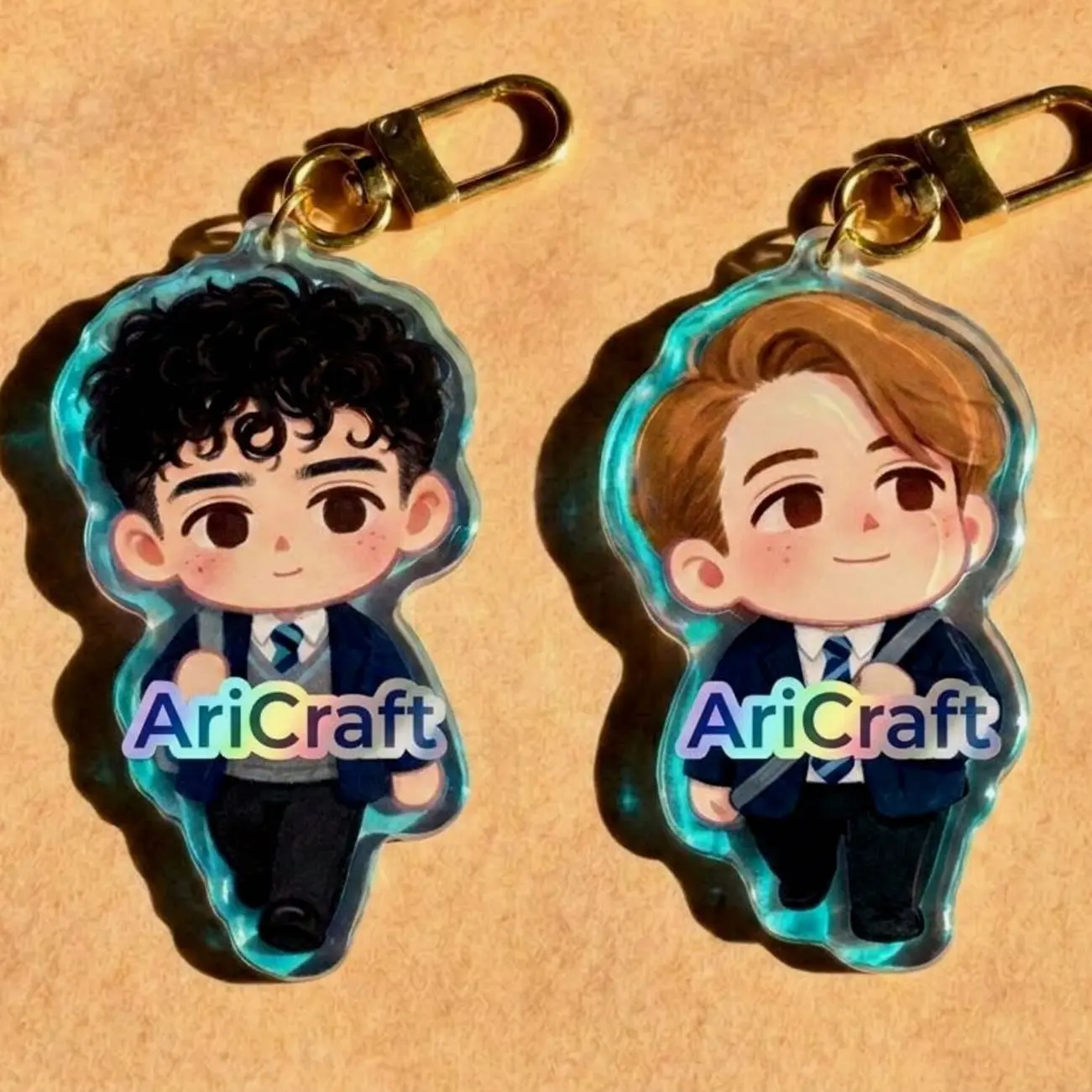 Heartstopper Nick Charlie Holographic Acrylic Keychain Charms,  Nick & Charlie Fans Gift