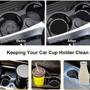 3pcs Crystal Rhinestone Car Cup Coasters – Non-Slip, Heat-Resistant, Easy-Clean Silicone, Universal Fit, Enhances Auto Decor, 2-Pack