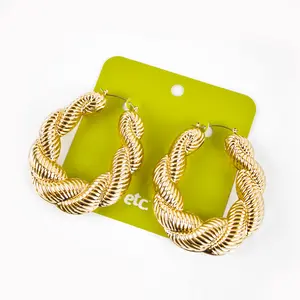 etc oversized bubble bamboo hoops (faux gold)