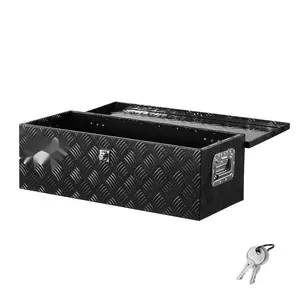 30 x 13 x 9.6 Inch Heavy Duty Aluminum Truck Bed Tool Box For Pickup Trucks And RVs, Weather Resistant, Corrosion Resistant Aluminum Storage Box With Locking Latch, Interior Divider, Rain Seal, Black Finish