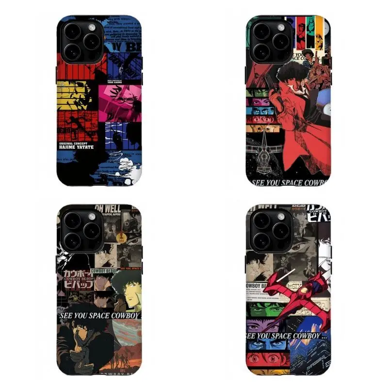 Retro Cowboy Bebop Custom Smartphone Case - Classic Anime Fan Gift, Protective Handheld Shell Casing for iPhone 11-17 Pro Max, Samsung S21-S25 Plus Ultra, Wireless-Compatible Devices