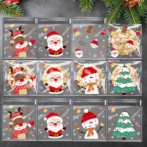 Christmas OPP Self-Adhesive Bags Candy Chocolate Snack Bags Baking Cookies Pastry Packaging Bags