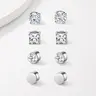 4 Pairs Stainless Steel Magnetic Stud Earrings for Men Women, Non Piercing Clip On CZ Stud Earrings Set Fashion Fake Earrings Jewelry Set for Sensitive Ear