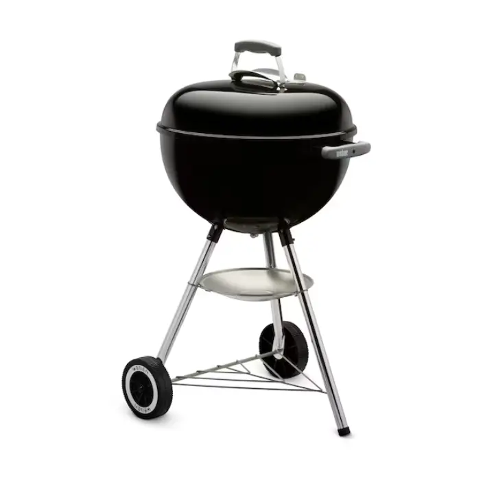 Weber Original Kettle 18-Inch Charcoal Grill, Black Portable Barbecue Cooker with Adjustable Dampers, Ash Catcher System and Superior Heat Retention for Tailgating, Camping and Family Gatherings