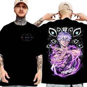 Gojo Satoru JJK Shirt, Jujutsuu Kaisenn Character Tee, Satorru Anime Color Sweatshirt, Unisex 2024 Hoodie Menswear Top Cotton BreathableRe Ove  Heavy Cotton Tee Y2K Aesthetic Casual Loose Fit Top Daily Wear