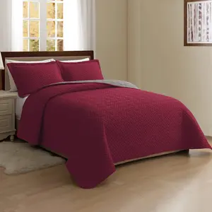 Mocassi 3-Piece Majestic Quilted Reversible Bedspread Coverlet Set
