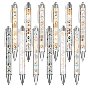 Funny Dog Lover Gift Pen Set -12/ 6 Pack Diverse Styles Smooth Black Ink Ballpoint Pens with Rotating Cute Dog Designs -Fun Gift for Women, Men, Mom, Dad, Vet Tech, Pet Owners & Coworkers -Unique Dog-Themed Office & School Supplies