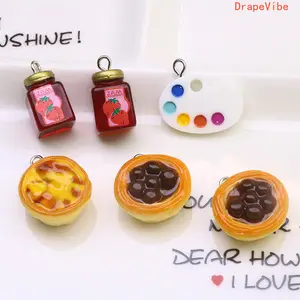 4‑Piece Set Of 3D Simulated Resin Charms In Can Tart Shape DIY Jewelry Making Supplies For Earrings Zipper Pulls And Small Pendants