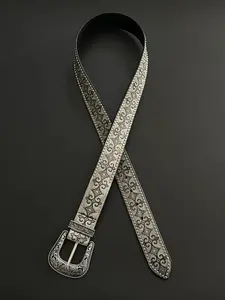 Patterned Rivet Leather Belt, Vintage Texture High-Quality Street Hip-Hop Unisex, Fashionable Waistband for Men and Women Textured Belt, Rivet Decorated Belt