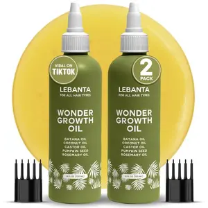 Lebanta Batana Oil For Hair Growth (BOGO)- 100% Pure, Raw & Natural Blend With Organic Castor, Pumpkin Seed, Coconut and Rosemary Oil - Thicker, Stronger Hair For Men & Women Scalp Haircare Serum