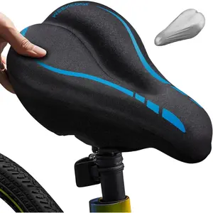 Seat Cushion - Gel Padded  Seat Cover for Men Women Comfort, Adjustable Velcro Secure Bicycle Seat Cushion Compatible with Peloton, Indoor & Outdoor Bicycle Seat(11"x7")
