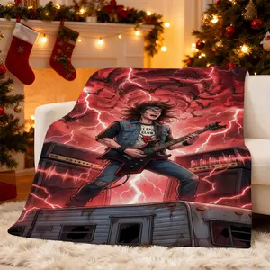 Hkins-St Hellfire Rock Pattern Fleece Blanket, Soft And Skin-Friendly Without Shedding, Large Size to Cover Sofas/Chairs/Outdoor Picnic Mats, Digital Printing Technology, 100% Polyester Fiber, Suitable for Sofa, Bed, Office, Car, and Camping