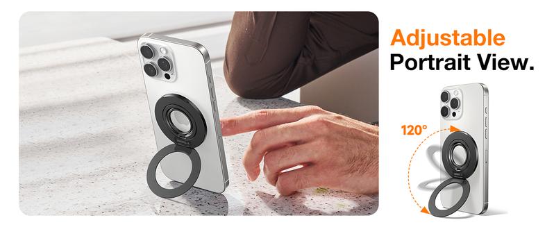 TORRAS Dual-Ring Grip Ring Holder Compatible with PopSockets MagSafe Kickstand Magnetic Easy Holding for iPhone 16/15/14/13/12/11 Pro Max, Samsung, Google