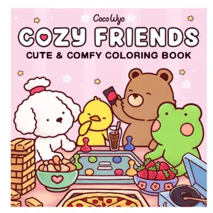 Cozy Friends: Coloring Book for Adults and Teens Featuring Super Cute Animal Characters with Easy and Simple Designs for Relaxation