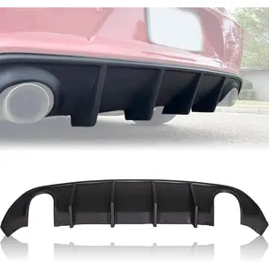 Rear Diffuser Compatible with 2015-2024 Dodge Charger Scat SRT Daytona GT R/T Non-Widebody Models Valance Rear Bumper Lip Splitter Spoiler Diffuser Black