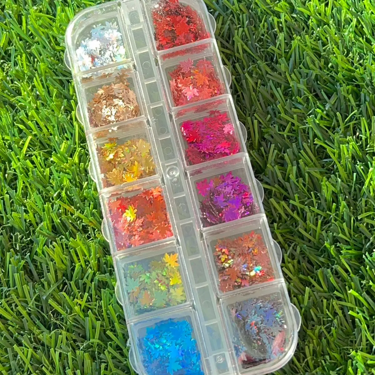 Multi snowflake nail art glitter sequins Christmas nail charms art decorations box