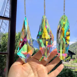 3 count 5" Lage Cystal Sun Catche Pisms -  Cystals fo Window Pisms Suncatche Indoo Window ainbow Make Glass Pism, Pefect fo Meditation &  Deco