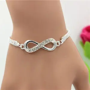 Rhinestone Infinity Bracelet for Women with Cubic Zirconia Diamonds