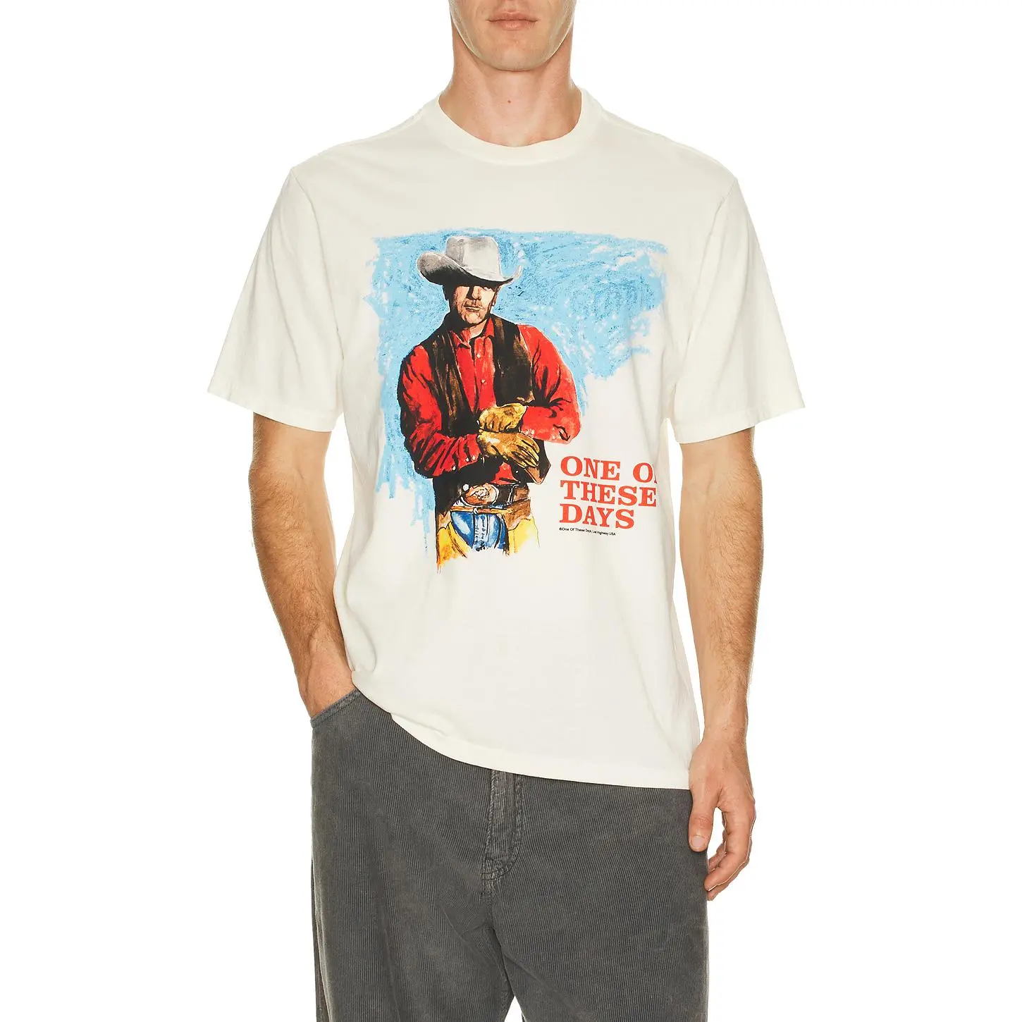 ONE OF THESE DAYS Heaven Can Wait Tee in Bone