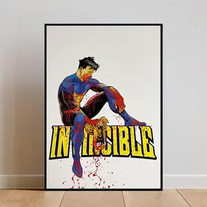Frameless Art Poster "Invincible Battle-Worn" Essential for Comic Book Aficionados Ideal for Gaming Rooms Lounges & Collectors Displays- Decoration Glossy Print