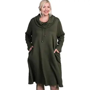 Turtleneck Long Sleeve Dress Plus Size