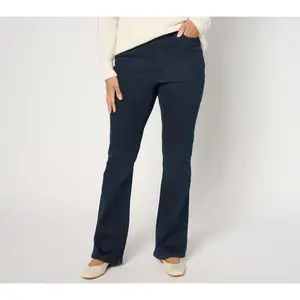 Denim & Co. Tall Indigo Cozy Touch Baby Boot Pull-On Jean