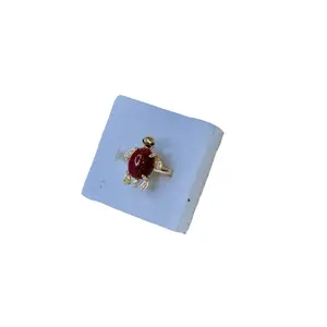 Anillo Tortuga con Piedra Venturina Size 9 Elegante y Duradero